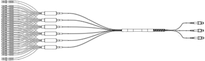 3 x 24 MTP Connectors to 72 Simplex Connectors