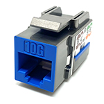 Premium Cat 6A 10 GIG Keystone Jack - 90 Degree Punch Down - TAA Compliant - RoHS Compliant and UL Listed