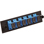 6 Fiber SC UPC Singlemode 9/125 LGX Fiber Optic Adapter Panel by Multilink®