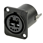 Neutrik OpticalCON DUO Chassis Connector with Shell Ground for SMPTE Cable Shield