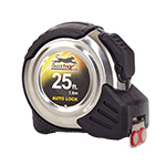 QuickTreX&reg; 25 FT Steel Tape Measure with Polished Steel and Rubber Casing, Easy to Read Markings, Auto Lock, Belt/Pocket Clip, and Ergonomic Rubber Grip