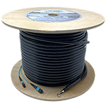 24 Fiber MTP (2 x 12) Corning ALTOS® Outdoor Loose Tube (OSP) Multimode 10-GIG OM3 50/125 Custom Fiber Optic MTP Trunk Cable Assembly - Made in USA by QuickTreX® with Genuine US Conec® Connectors and Corning® Glass