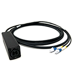 2 Fiber Broadcast Tactical Singlemode Neutrik OpticalCon Duo Breakout Box Cable Assembly with Waterproof Female IP65 Rated Inline Duo Coupler to 2 Simplex Connectors  - Made in the USA by QuickTreX®