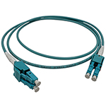 Stock 5 meter LC UPC Uniboot to LC UPC Uniboot Armored Multimode 10/40/100 GIG OM4 50/125 Duplex Plenum Rated OFCP Fiber Optic Patch Cable by QuickTreX®