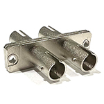 ST Duplex Universal Fiber Optic Coupler with Flange for Singlemode and Multimode Fiber 
