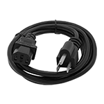 1 Ft Black Power Cord with NEMA 5-15P to IEC C-13 Connectors and 18/3 AWG Conductors (AC125V / 10A / 1250W) - RoHS Compliant and UL/CSA Approved