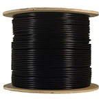 QuickTreX&reg; Cat 5E Outdoor Direct Burial UTP Solid Conductor Ethernet Cable (24 AWG - 350 MHz - Black) 1000 Ft 