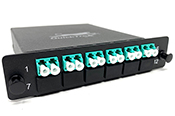 MTP® 12 Fiber (1 X 12 MTP Male) to 12 LC (6 Duplex Adapters) Multimode OM3 Low Loss LGX Cassette with Genuine US Conec® Connector by QuickTreX®