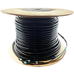 24 Fiber MTP (2 x 12) Multimode 10 GIG OM3 50/125 Fiber Optic Trunk Cable Assembly with CommScope® Outdoor Armored Direct Burial Rated (OSP-DB) Jacket and Genuine US Conec® Connectors - Made in USA by QuickTreX®