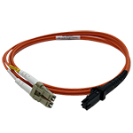 LC to MTRJ Plenum Rated Multimode OM2 50/125 Premium Custom Duplex Fiber Optic Patch Cable with Corning® Glass - Made in the USA by QuickTreX®