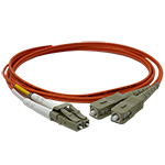 LC to SC Plenum Rated Multimode OM1 62.5/125 Premium Custom Duplex Fiber Optic Patch Cable with Corning® Glass - Made in the USA by QuickTreX®