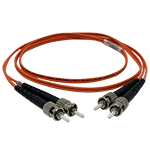 ST to ST Plenum Rated Multimode OM1 62.5/125 Premium Custom Duplex Fiber Optic Patch Cable with Corning® Glass - Made in the USA by QuickTreX®