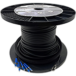 8 Strand Corning Flat Drop Self Supporting Outdoor (OSP) Gel-Filled Singlemode Custom Pre-Terminated Fiber Optic Cable Assembly with Corning® Glass - Made in the USA by QuickTreX®