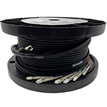 10 Strand Indoor/Outdoor Plenum Rated Ultra Thin Micro Armored Multimode OM1 62.5/125 Custom Pre-Terminated Fiber Optic Cable Assembly - Made in the USA by QuickTreX®