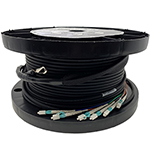 36 Strand Indoor/Outdoor Plenum Rated Ultra Thin Micro Armored Multimode 10-GIG OM3 50/125 Custom Pre-Terminated Fiber Optic Cable Assembly with Corning® Glass - Made in the USA by QuickTreX®