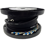 8 Strand Indoor/Outdoor Plenum Rated Ultra Thin Micro Armored Singlemode Custom Pre-Terminated Fiber Optic Cable Assembly with Corning® Glass - Made in the USA by QuickTreX®