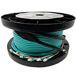 2 Strand Indoor Plenum Rated Ultra Thin Micro Armored Multimode 10-GIG OM3 50/125 Custom Pre-Terminated Fiber Optic Cable Assembly  - Made in the USA by QuickTreX®
