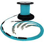 72 Strand Indoor Plenum Rated Multimode 10/40/100 GIG OM4 50/125 Pre-Terminated Fiber Optic Micro-Distribution Cable Assembly with Corning® Glass - Made in the USA by QuickTreX®