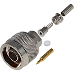 N Male 50 ohms Crimp Connector by QuickTreX&reg; RG-316, RG-174/U Cable Group B N,G,T; For Cables: LMR-100, RG-174, RG-188, RG-316, Belden 7805A, Belden 8216