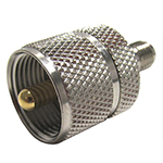 SMA Female-UHF Male Adapter by QuickTreX&reg; - Nickel Body Plating, Gold Contact Plating, Teflon Dielectric