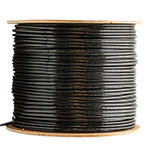 Cat 6E Unshielded (UTP) Solid Conductor 23 AWG Outside Plant (OSP) Direct Burial Gel-Filled Ethernet Cable - Black - 1000 Ft by Syston