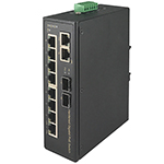 10 Port Unmanaged Industrial DIN Rail Gigabit Network Switch with 8 x 10/100M and 2 x 1000M TX SFP Combo by Unicom
