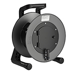 Schill GT 380 Professional Cable Reel w/ 2 Hinge Latching Door, Feed-Through Hole, Grommet, and Clamp in Core for Unconnectorized Cable Entry / Strain Relief and Second 50mm Hole for Larger Preconnectorized Cable Assemblies