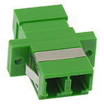 LC APC Duplex Singlemode Fiber Optic Coupler with Flange - Green