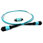 12 Fiber Multimode OM4 50/125 (1 X 12) MPO/MTP Gender Changing Kit for Changing MPO/MTP Female (No Pins) to Male (Pins) - Includes 1 Meter 12 Fiber MPO Male to Male Riser Rated Method A Cable and MPO/MTP Coupler