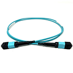 Stock 1 Meter 24 Fiber (1 X 24) MPO Male to MPO Female Multimode 10/40/100 GIG OM4 50/125 OFNR Riser Rated Fiber Optic Patch Cable - Method A Straight Through