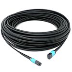 Stock Indoor/Outdoor 30 Meter 12 Fiber (1 X 12) MPO Female to MPO Female Multimode 10/40/100 GIG OM4 50/125 LSZH Rated Fiber Optic Trunk Cable - Method B (Fully Flipped) by QuickTreX