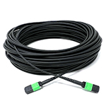 Stock Indoor/Outdoor 30 Meter 12 Fiber (1 X 12) MPO APC Female to MPO APC Female Singlemode LSZH Rated Fiber Optic Trunk Cable - Method B (Fully Flipped) by QuickTreX