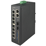 10 Port Gigabit Industrial Ethernet PoE Switch with Voltage Booster and 8 x Gigabit TX 30W PSE + 2 x 1000M TX/SFP Combo by Unicom