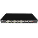QuickTreX&reg; 36 Port Managed Layer 2+ 10 Gigabit Uplink PoE+ Switch with 24 x GIG PoE+ RJ45 30/15.4W Ports, 8 x GIG SFP Ports, 4 x 10GIG SFP+ Ports, 1 x RJ45 Console Port, and Built-In 400W Power Supply  - RoHS Compliant