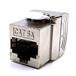 QuickTreX&reg; Premium Cat 6A Shielded 10 GIG Rated Keystone Jack - 180 Degree Toolless - TAA Compliant - RoHS Compliant and UL Listed