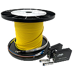 QuickTreX&reg; Singemode Gigabit Fiber Optic Network Extension (RJ45 to Fiber to RJ45) Conversion Kit w/ 500FT 2 Strand SM Indooor/Outdoor Pre-Terminated Fiber Optic Cable Assembly w/ Corning Glass, 2 x Gig Media Converters, and 2 x Gig SFP Modules