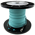 12 Fiber MTP (1 x 12) Indoor/Outdoor Multimode 10/40/100 GIG OM4 50/125 Custom Fiber Optic MTP Trunk Cable Assembly - Made in USA by QuickTreX® with Genuine US Conec® Connectors