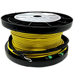 48 Fiber MTP (4 x 12) Indoor Plenum Rated Ultra Thin Micro Armored Singlemode Custom Fiber Optic MTP APC Trunk Cable Assembly - Made in USA by QuickTreX® with Genuine US Conec® Connectors and Corning® Glass