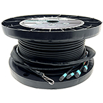24 Fiber MTP (2 x 12) Indoor/Outdoor Plenum Rated Ultra Thin Micro Armored Multimode 10-GIG OM3 50/125 Custom Fiber Optic MTP Trunk Cable Assembly - Made in USA by QuickTreX® with Genuine US Conec® Connectors