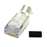 QuickTreX&reg; Premium Category 6E / 5E Shielded RJ45 Modular Plugs with Loadbar - Bag of 10 - Made in the USA - RoHS and TAA Compliant 