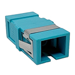 SC Simplex Multimode OM3 / OM4 - 50/125 Fiber Optic Coupler without Flange - Aqua
