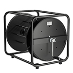 Schill SK 4731 Professional Stage Cable Reel w/ Additional 3rd Flange for Cable End Storage, 2 Fold Axle Bearing, Feed-Through Hole for Cable Entry, and Heavy Duty Swiveling Hand Crank - Stackable