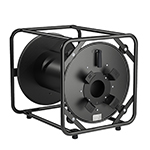 Schill SK 4813 Professional Stage Cable Reel w/ One Axle Bearing and One Outside Bearing, Auxiliary Spool w/ Velcro Strap, Feed-Through Hole for Cable Entry, Heavy Duty Hand Crank, and Pre-Tapped Holes for Optional Caster Wheels