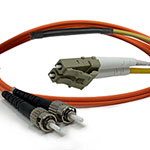 LC (equip.) to ST Plenum Rated Multimode OM1 62.5/125 Mode Conditioning Cable with Corning® Glass - Made in the USA by QuickTreX®