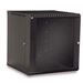 12U LINIER® Fixed Wall Mount Cabinet - Glass Door