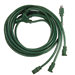 23 Ft Green Triple Line Power Extension Cord with 14/3 AWG Conductors (AC125V/ 15A / 1875W) - Outdoor rated - Flame retardant