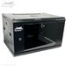 QuickTreX&reg; Fixed Wall Mount 6U Network / Server Cabinet with Strengthened Glass Door - 19 Inch Wide and 17 Inch Depth - 10-32 Tapped and M6 Cage Nut Rails