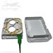 Showing the Splice Tray with Included SCA APC Pigtail and  SC APC Patch Cable Plugged In