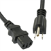 3 Ft Black Power Cord with NEMA 5-15P to IEC C-13 Connectors and 16/3 AWG Conductors (AC125V / 13A / 1625W) - RoHS Compliant and UL/CSA Approved