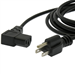 1 Ft Black Power Cord with NEMA 5-15P to IEC C-13 Connectors and 18/3 AWG Conductors (AC125V / 10A / 1250W) - Right Angle
